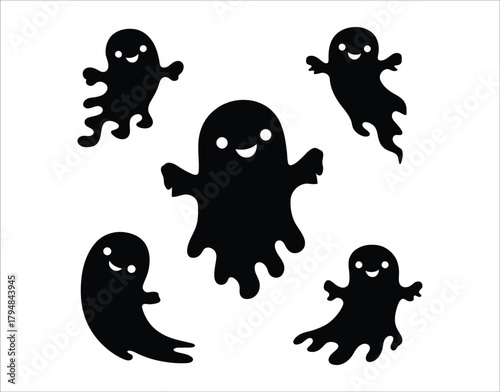 Angry Ghost Vector on White Background Illustration