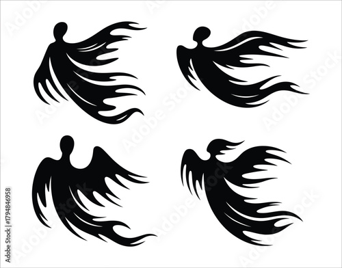 Evil Screaming Ghost Vector Silhouette Template