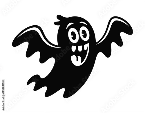 Spooky Ghost Silhouette Vector Collection Template