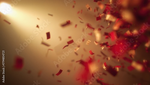 Festive Confetti Explosion Spotlight Celebration Background