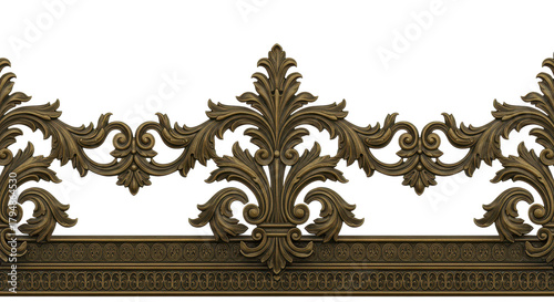 Ornamental Elegance: A close-up view of an antique gilded carving, showcasing intricate details and design