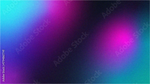 Abstract blurred background with purple pink blue and teal color gradient and soft smooth transitions noise grain texture blur. holiday eerie night festive backdrop halloween
