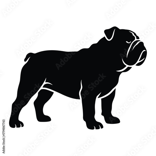 french bulldog Black dog silhouette vector illustration