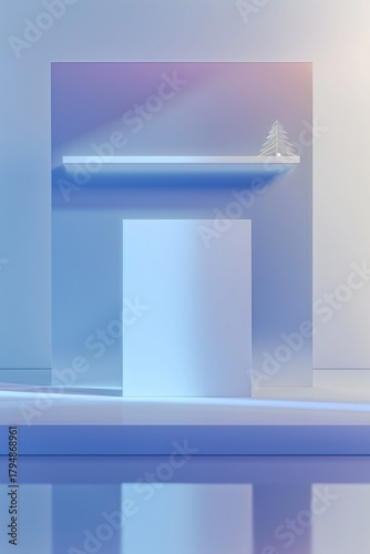 Wallpaper Mural Futuristic Minimal Wall Display Mockup with Soft Blue Lighting Torontodigital.ca