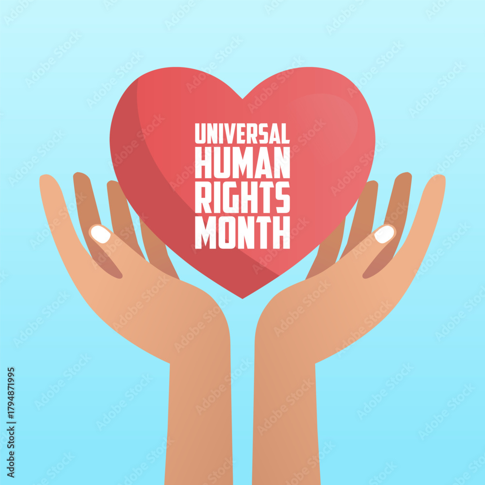 Obraz premium Vector graphic of Universal Human Rights Month for Universal Human Rights Month celebration.