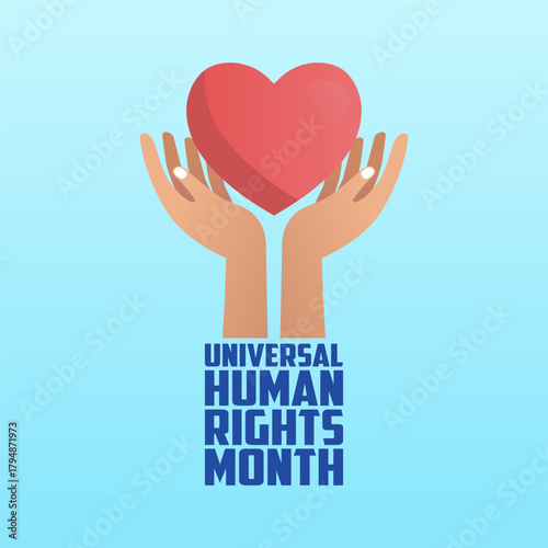 Vector graphic of Universal Human Rights Month for Universal Human Rights Month celebration.
