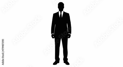 Silhouette of a Man in a Suit Standing Tall.