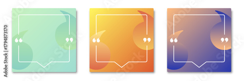 Blank speech bubble template set collection in flat style. Bubble with quote vector illustration on isolated background. Dialogue frame sign business concept.