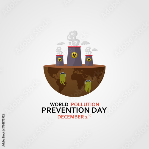 Vector graphic of World Pollution Prevention Day for World Pollution Prevention Day celebration.