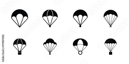 Vector parachute icons set