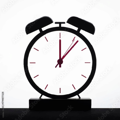 Clock showing 5 o'clock time silhouette

