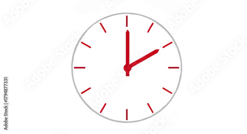 Clock showing 5 o'clock time silhouette

