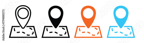 location pin vector, place illustration icon set