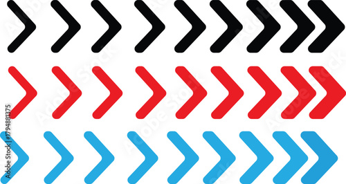 Dynamic arrow symbol. Abstract black, blue, red, road moving dynamic symbols. Dynamic colorful arrow. transparent png and vector illustration.
