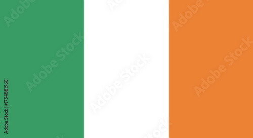 A vertical tricolor flag featuring green, white, and orange stripes.