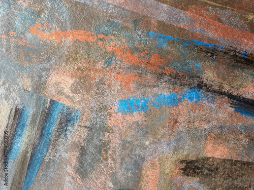 Chaotic pattern painted with paints. Abstract colorful painting