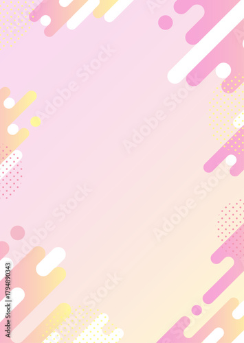 グラデーションのポップな柄の背景イラスト　ピンク　黄色　縦
