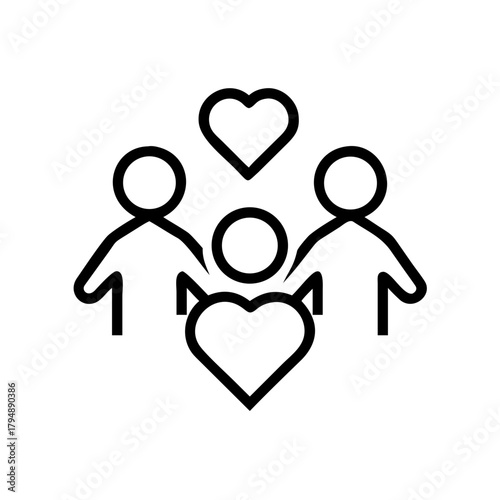 Family love and support concept, people connected by heart