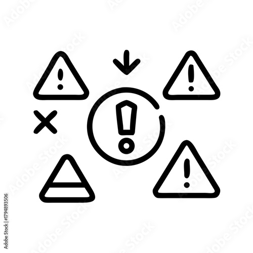 Problem solving icon, risk management concept