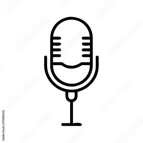 Microphone icon, podcast and recording concept