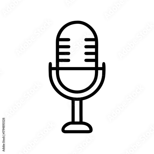 Microphone icon, podcast and recording concept