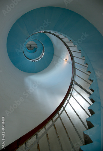 Wendeltreppe im Leuchtturm Lyngvig, Holmsklit, Westjütland, Dänemark,