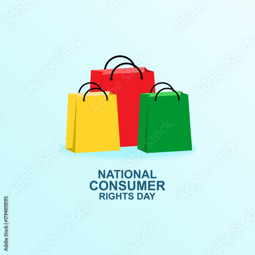 Vector graphic of National Consumer Rights Day for National Consumer Rights Day celebration.