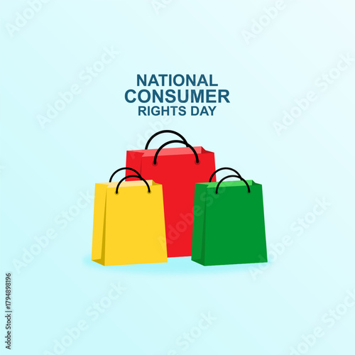 Vector graphic of National Consumer Rights Day for National Consumer Rights Day celebration.