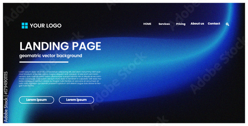 landing page,dark mode,electricblue minimalist dark theme design vibrant electric blue abstract wave background concept template