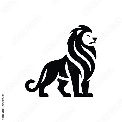 Standing lion shape with graphic mane