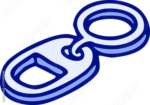 Illustration of a light blue pull tab, suitable for various design projects