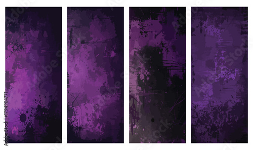 Dark purple and black abstract grunge texture with distressed punk elements