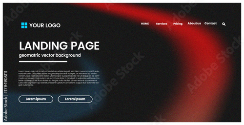 landing page,dark mode,redglow minimalist dark theme design bright red glowing abstract curve vector illustration template