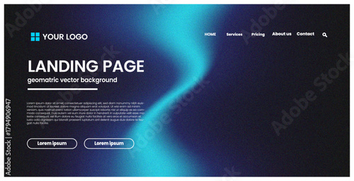 landing page,dark mode,techwave technology dark theme design modern blue neon abstract wave backdrop vector template