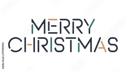 Christmas Greeting : A stylish and festive Merry Christmas typography design.