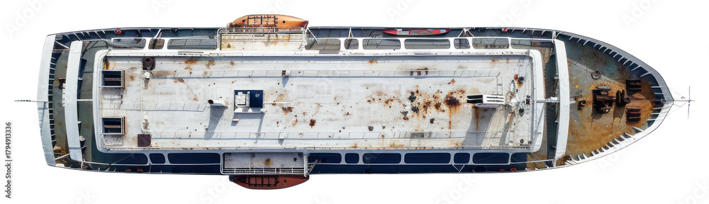 Obraz premium PNG Aerial view of large ship