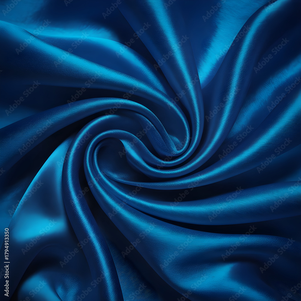 Obraz premium Seamless Deep Blue Silk Fabric Texture Background