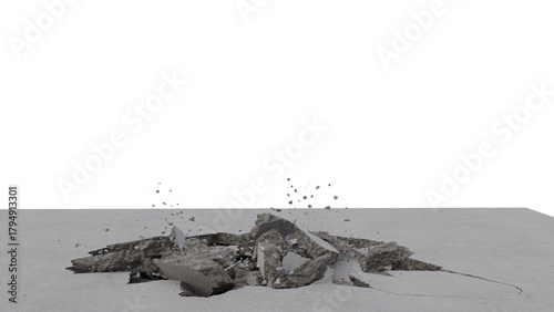Cuadro en lienzo Ground Crack stock image with White Background