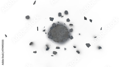Ground Crack stock image with White Background