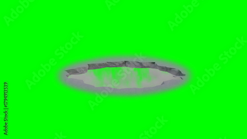 Ground Crack stock image with Green Background
