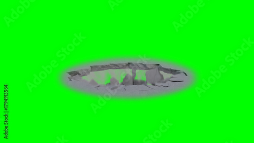 Ground Crack stock image with Green Background