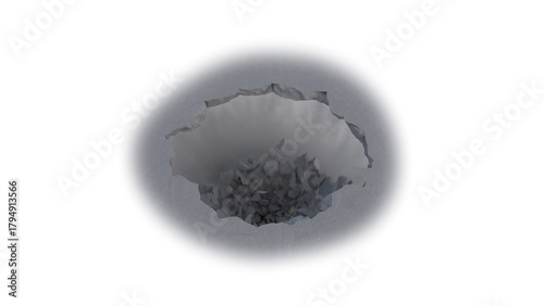 Ground Crack stock image with White Background