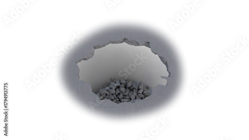 Ground Crack stock image with White Background