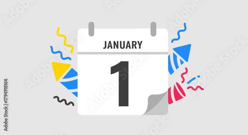 illustration of the beginning of the new year