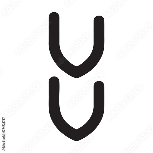 Two u shapes facing each other