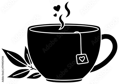 mint illustration green silhouette tea logo leaf icon herb outline fresh herbal healthy nature organic plant natural aroma peppermint shape women vector graphic background