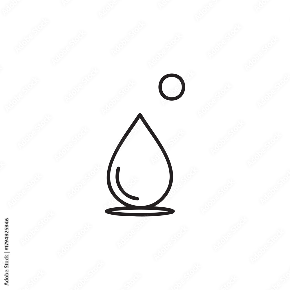 Fototapeta premium A single water drop falling, with a small circle above it