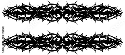 Bold thorn design element in black adds edgy flair to your creative project ideas