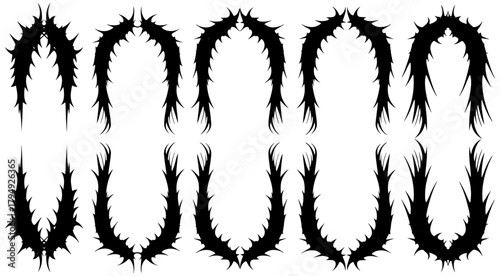 Dynamic thorny vector design for edgy branding or striking artistic compositions