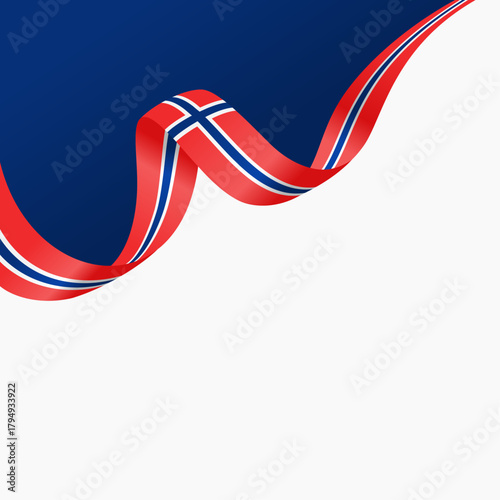 norway national flag symbol wave ribbon